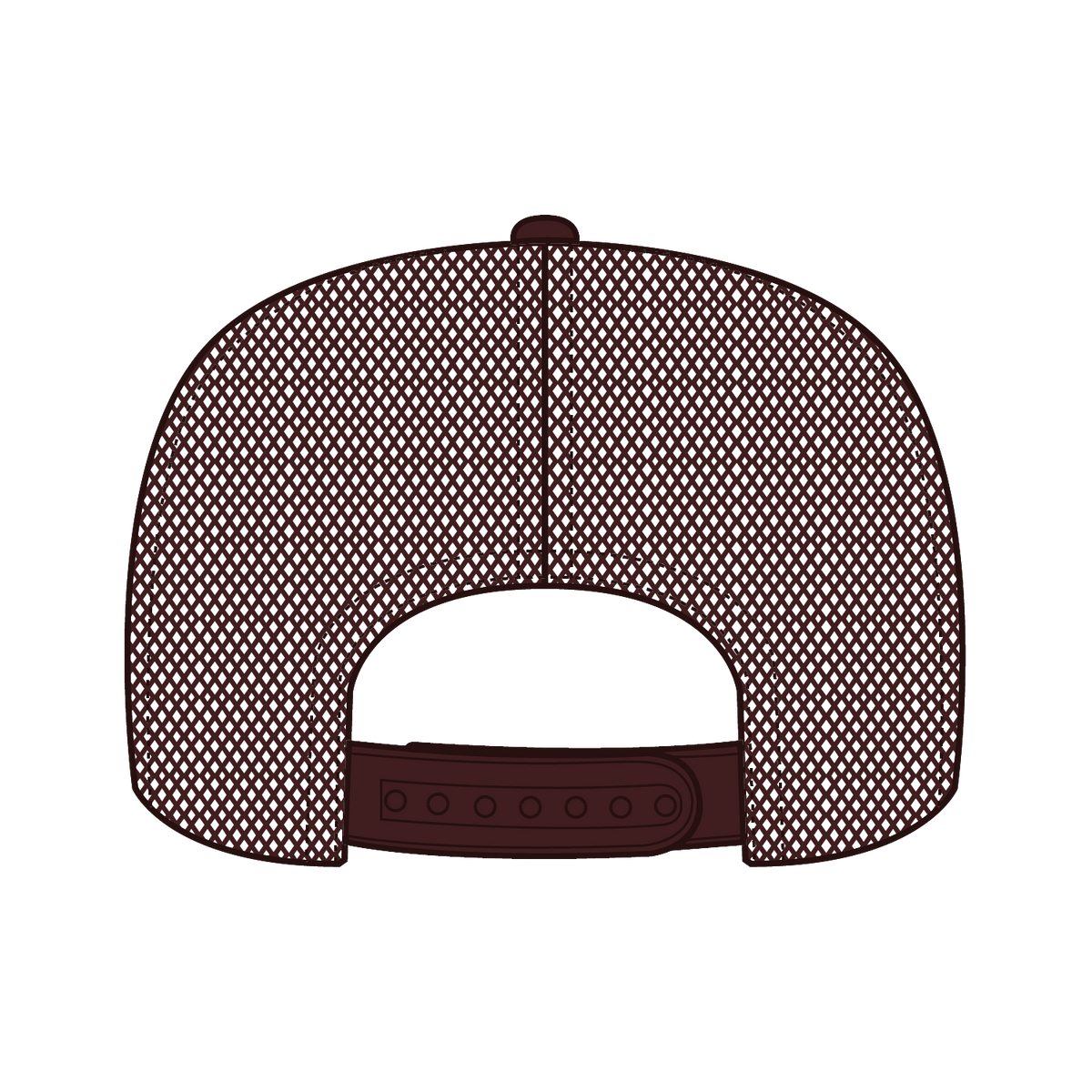 Rear View of 007 - Brown OTTO CAP 5 Panel High Crown Mesh Back Trucker Hat