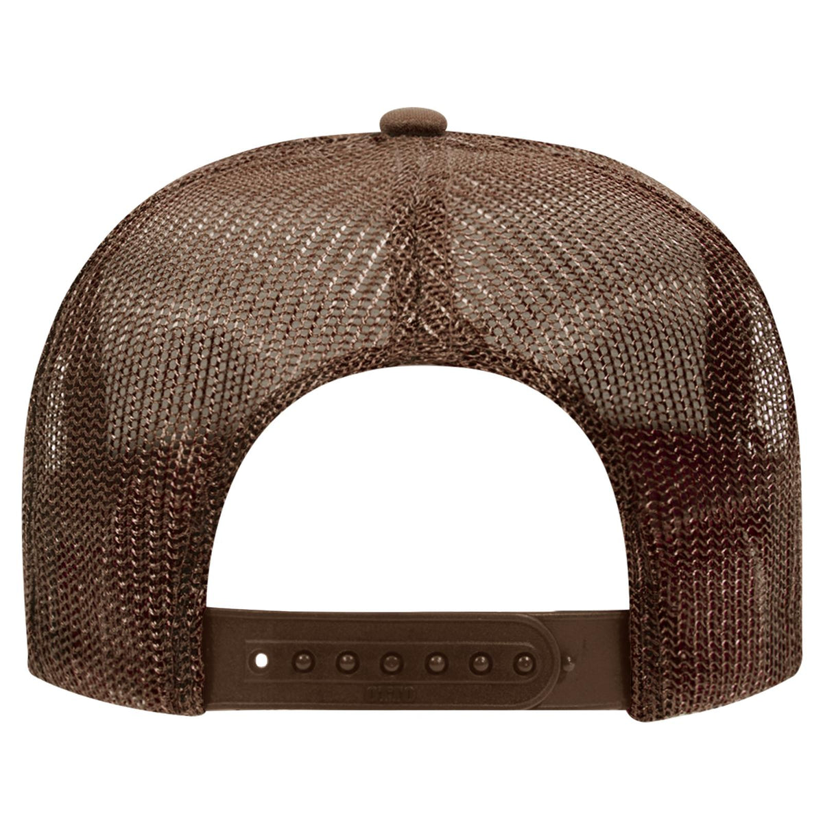 Rear View of 007 - Brown OTTO CAP 5 Panel High Crown Mesh Back Trucker Hat