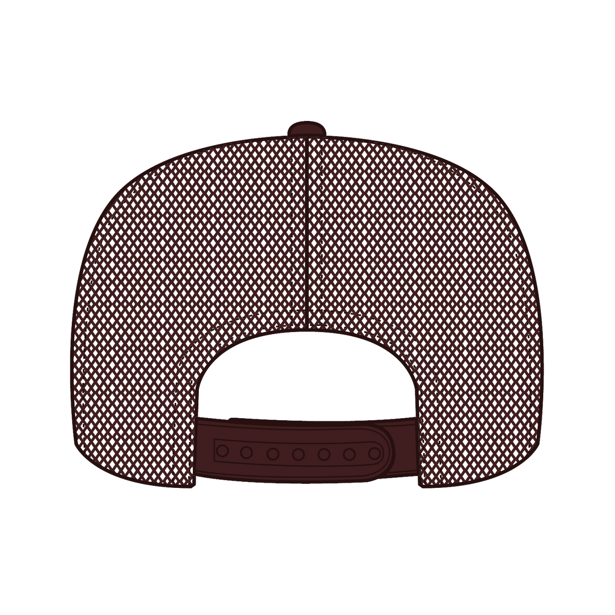 Rear View of 007 - Brown OTTO CAP 5 Panel High Crown Mesh Back Trucker Hat