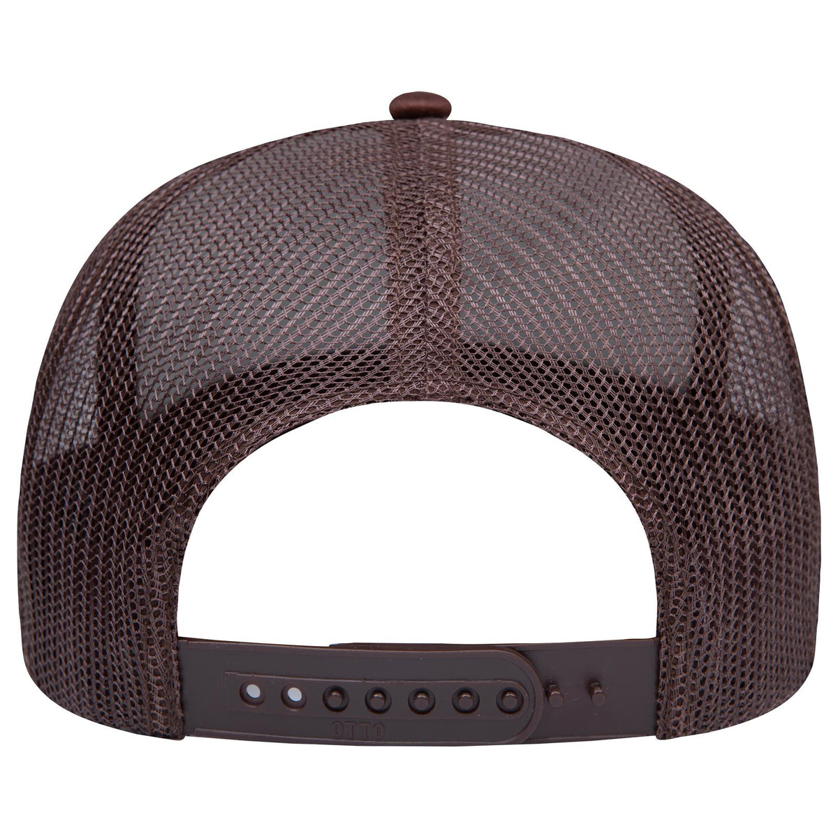 Rear View of 007 - Brown OTTO CAP 5 Panel Low Profile Mesh Back Trucker Hat