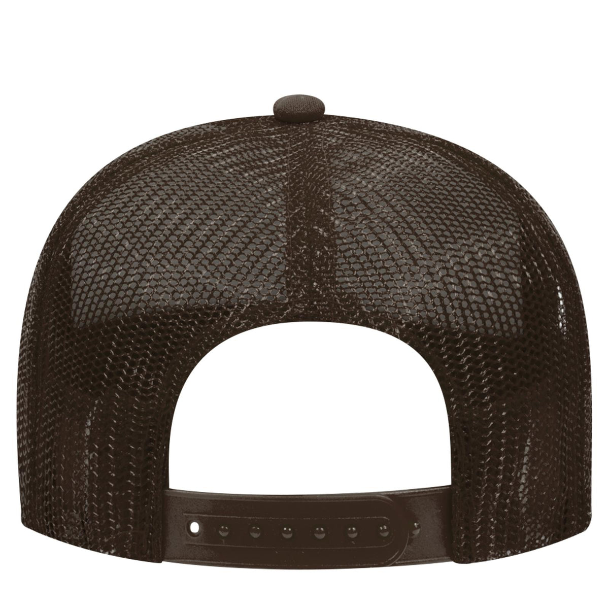 Rear View of 007 - Brown OTTO CAP 5 Panel Mid Profile Mesh Back Trucker Hat