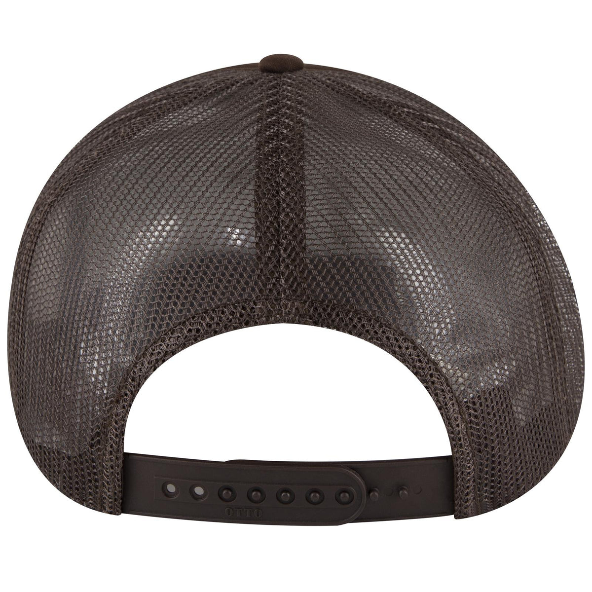 Rear View of 007 - Brown OTTO CAP 5 Panel Pro Style Mesh Back Trucker Hat