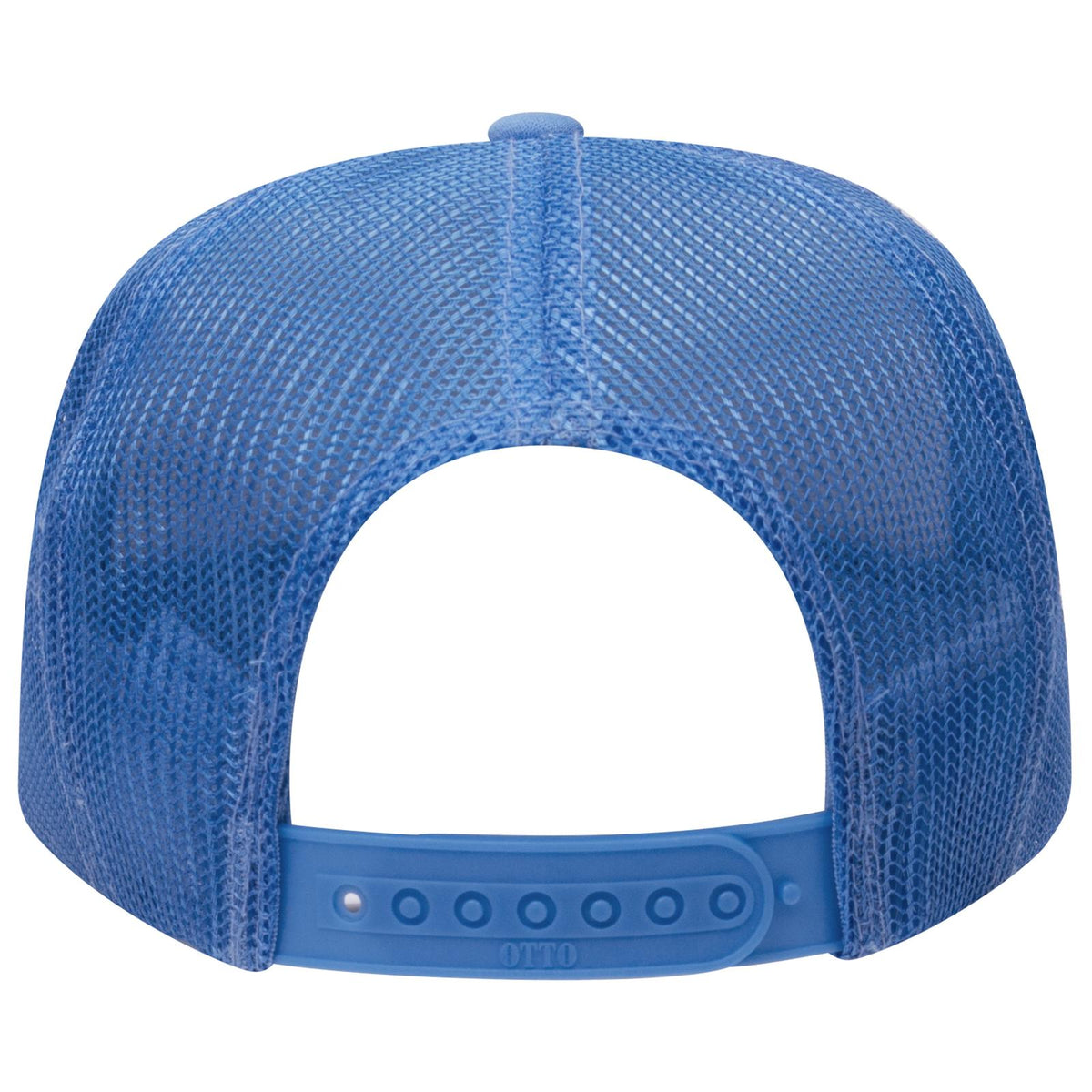 Rear View of 008 - Col. Blue OTTO CAP 5 Panel High Crown Mesh Back Trucker Hat