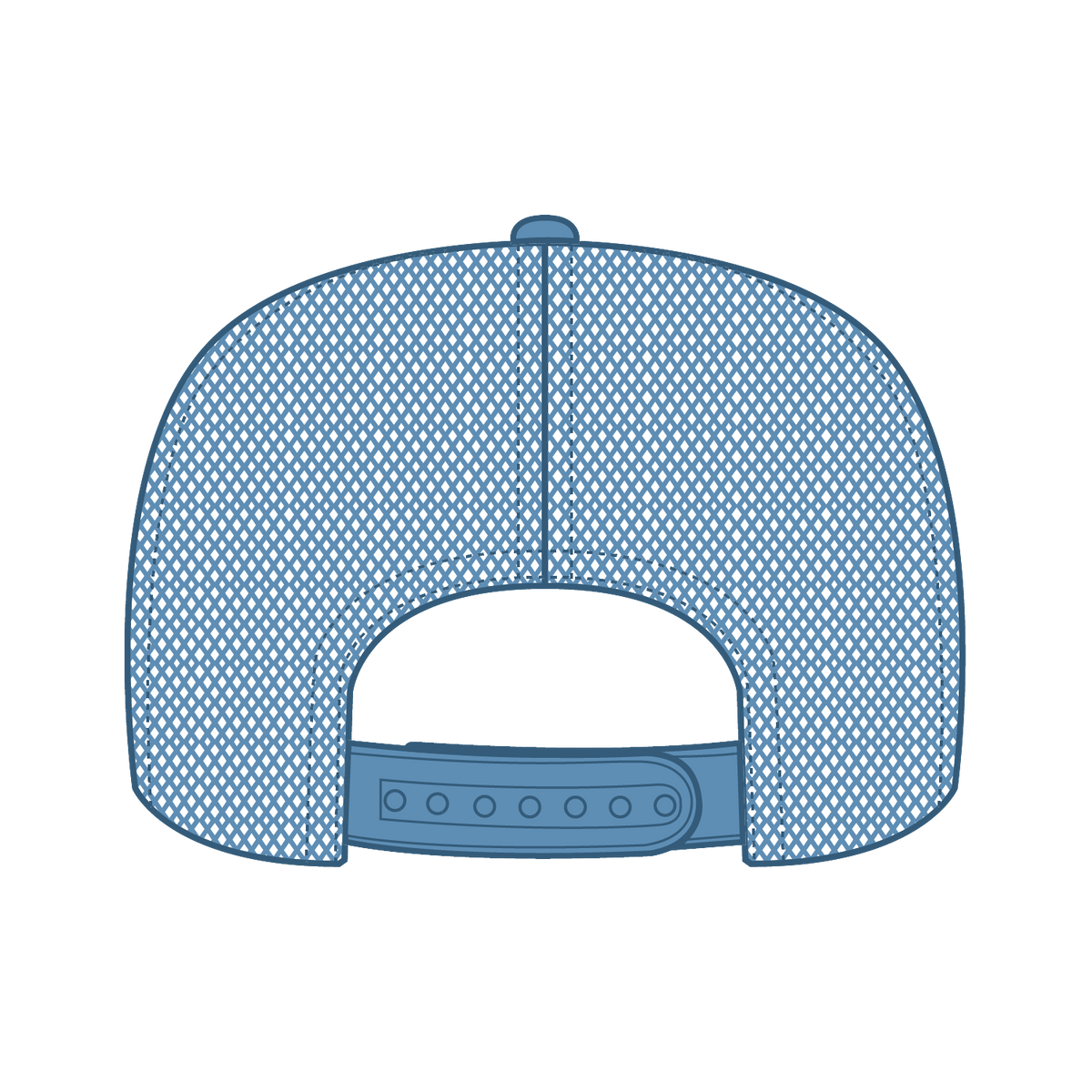 Rear View of 008 - Col. Blue OTTO CAP 5 Panel High Crown Mesh Back Trucker Hat