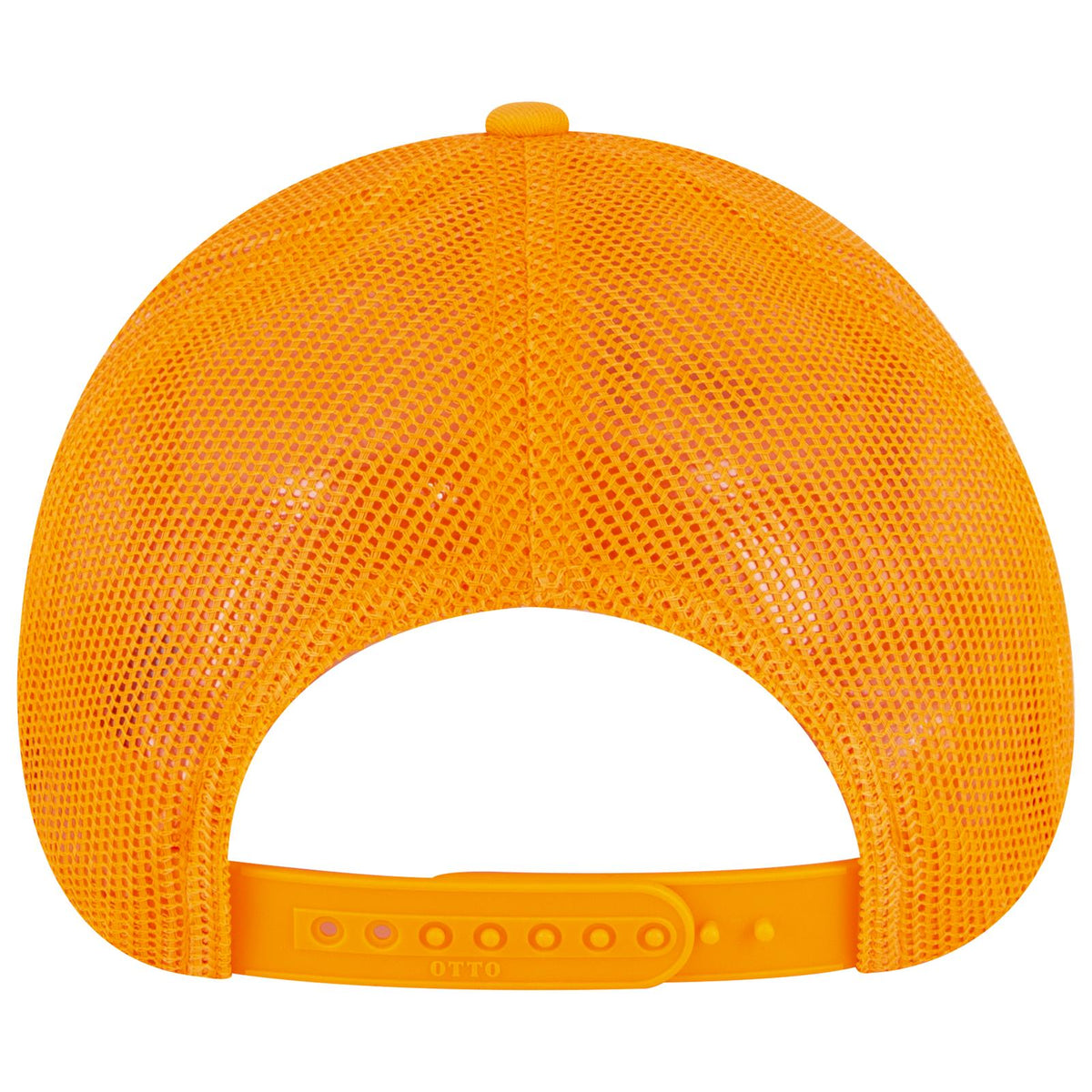 Rear View of 009 - N. Orange OTTO CAP 6 Panel Low Profile Mesh Back Trucker Hat