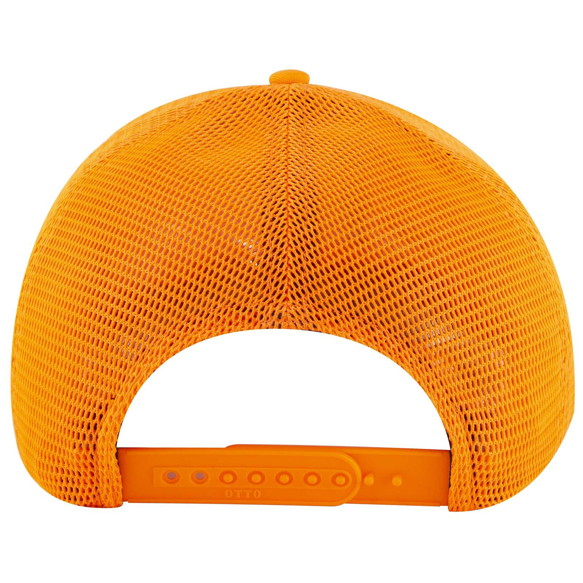 Rear View of 009 - N. Orange OTTO CAP "OTTO COMFY FIT" 6 Panel Low Profile Mesh Back Trucker Hat