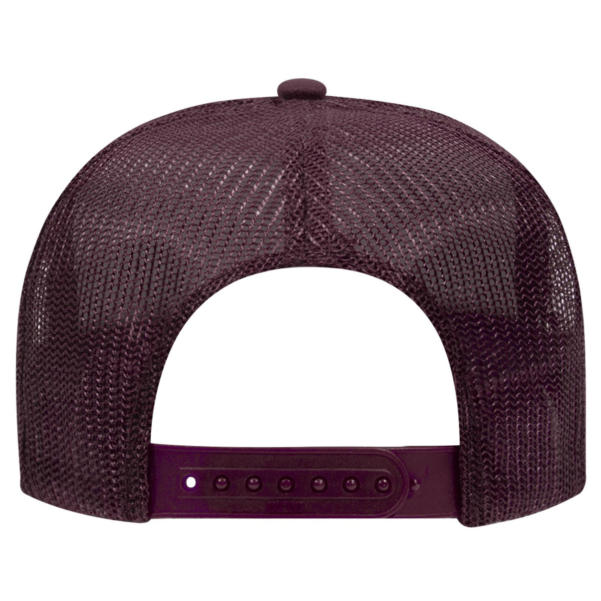 Rear View of 010 - Maroon OTTO CAP 5 Panel High Crown Mesh Back Trucker Hat
