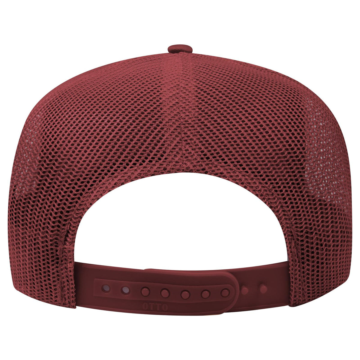 Rear View of 010 - Maroon OTTO CAP 5 Panel Mid Profile Mesh Back Trucker Hat
