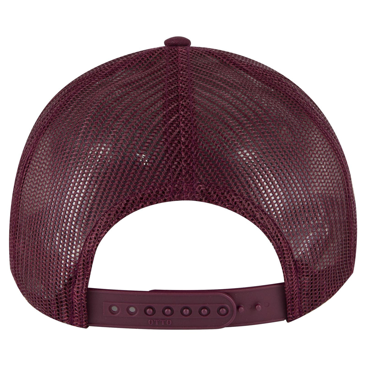 Rear View of 010 - Maroon OTTO CAP 6 Panel Low Profile Mesh Back Trucker Hat