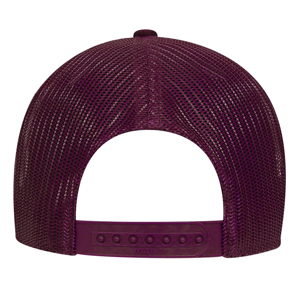Rear View of 010 - Maroon OTTO CAP 6 Panel Low Profile Mesh Back Trucker Hat