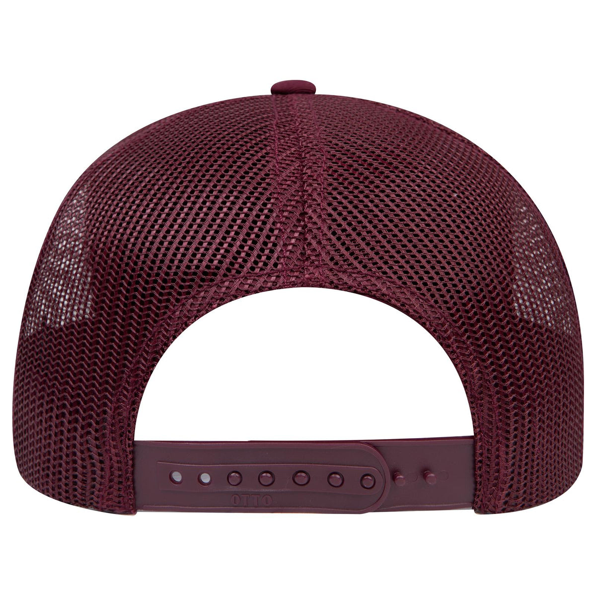 Rear View of 010 - Maroon OTTO CAP 6 Panel Mid Profile Mesh Back Trucker Hat