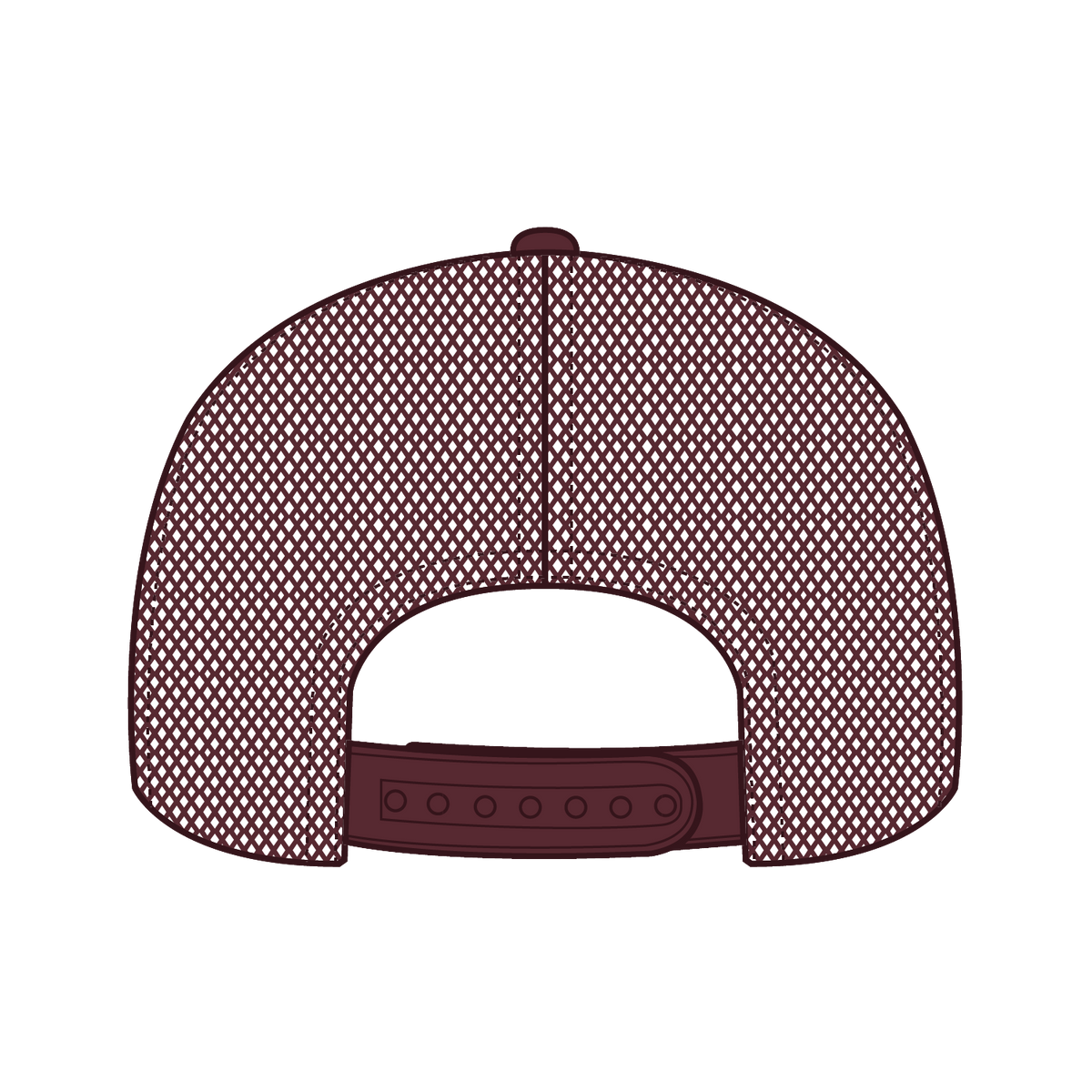 Rear View of 010 - Maroon OTTO CAP 6 Panel Mid Profile Mesh Back Trucker Hat