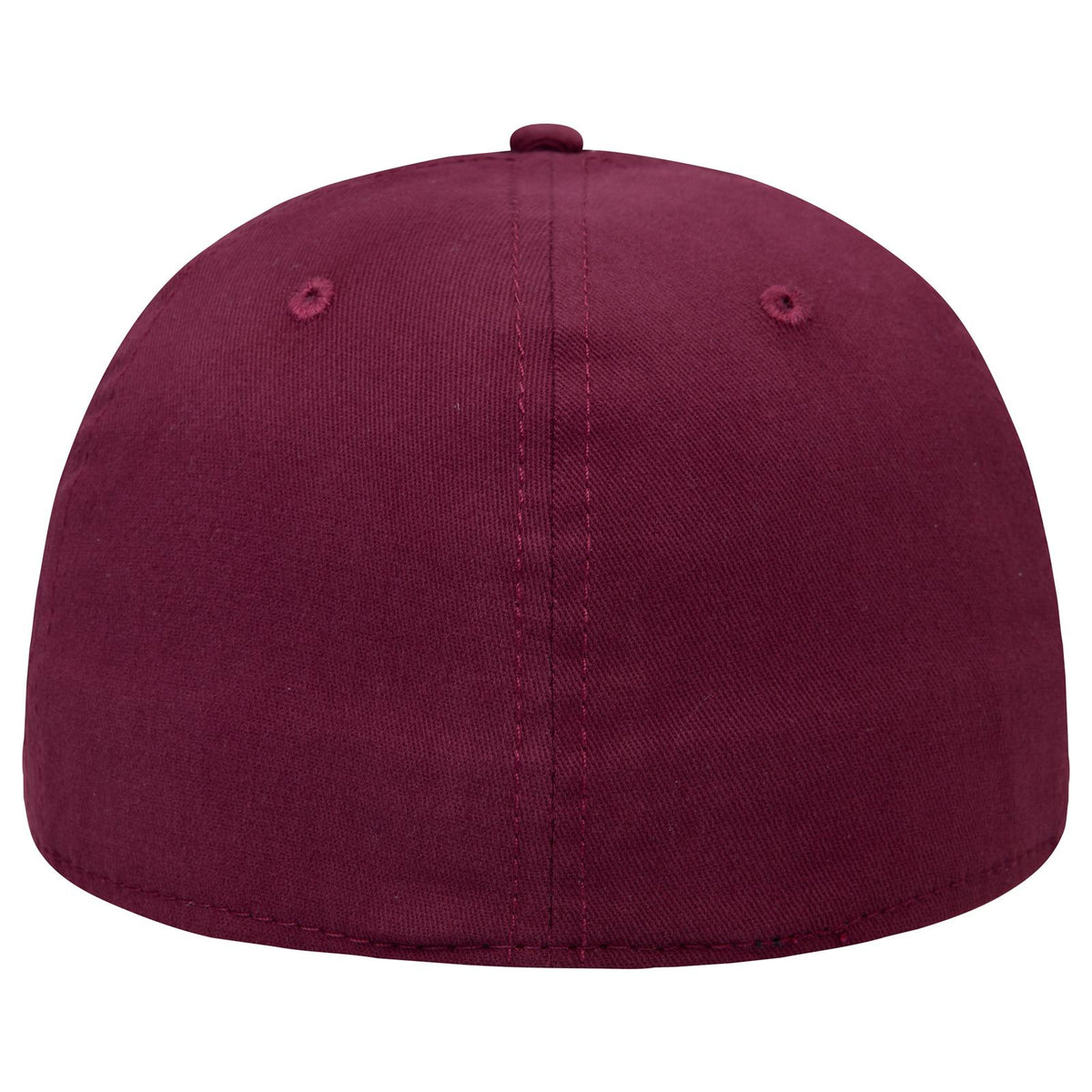 Rear View of 010 - Maroon OTTO CAP "OTTO FLEX" Fitted 6 Panel Low Profile Baseball Cap
