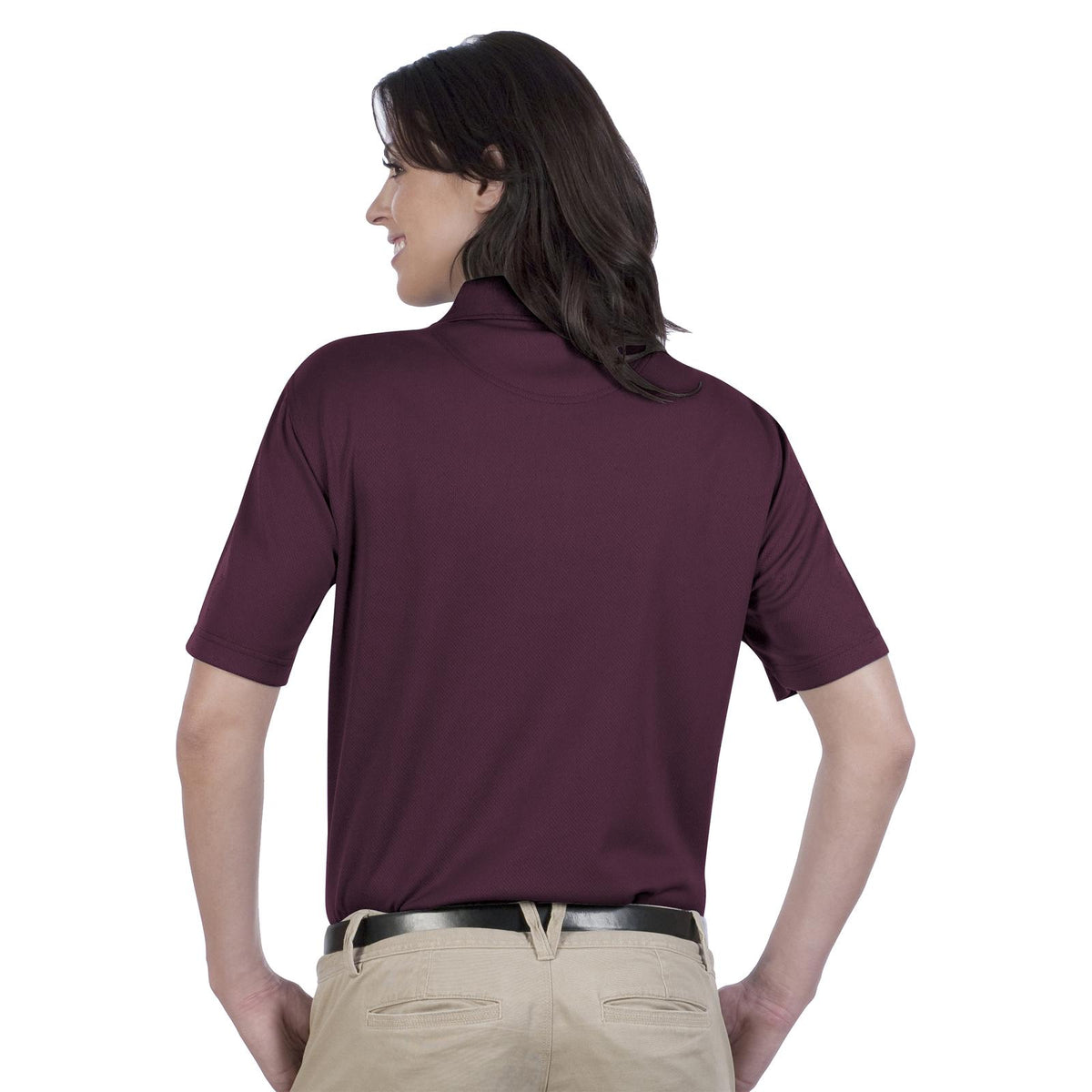 Rear View of 010 - Maroon OTTO Ladies' Performance Sport Shirt