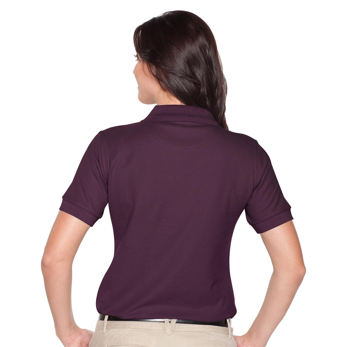 Rear View of 010 - Maroon OTTO Ladies' Premium Sport Shirt