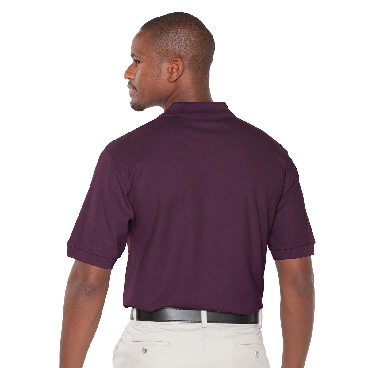 Rear View of 010 - Maroon OTTO Men's Premium Sport Shirt