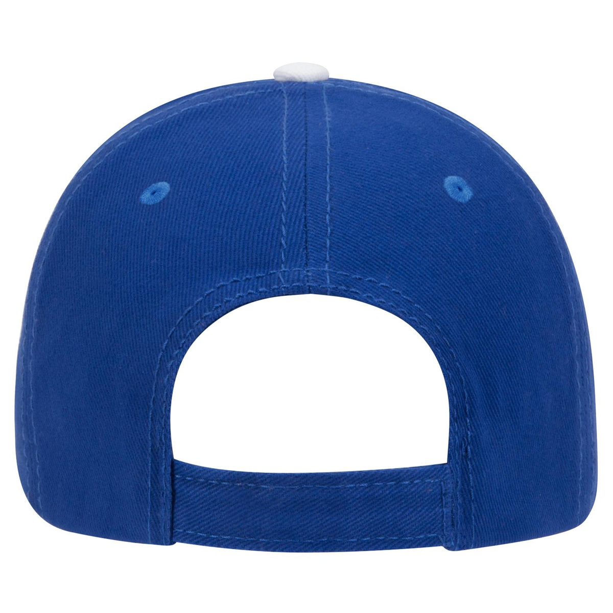 Rear View of 010116 - Ryl/Ryl/Wht OTTO CAP 6 Panel Low Profile Baseball Cap