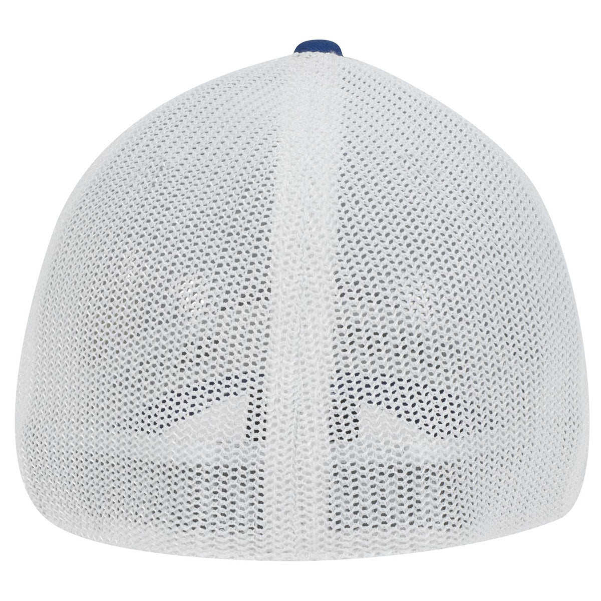 Rear View of 010116 - Ryl/Ryl/Wht OTTO CAP "OTTO FLEX" Fitted 6 Panel Low Profile Mesh Back Trucker Hat