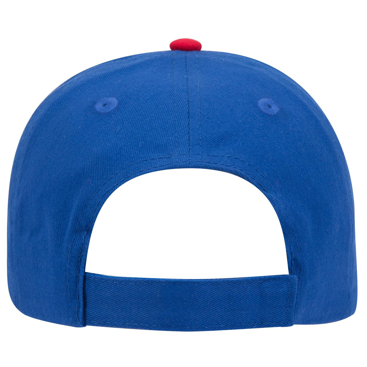 Rear View of 010216 - Ryl/Red/Wht OTTO CAP 6 Panel Low Profile Baseball Cap