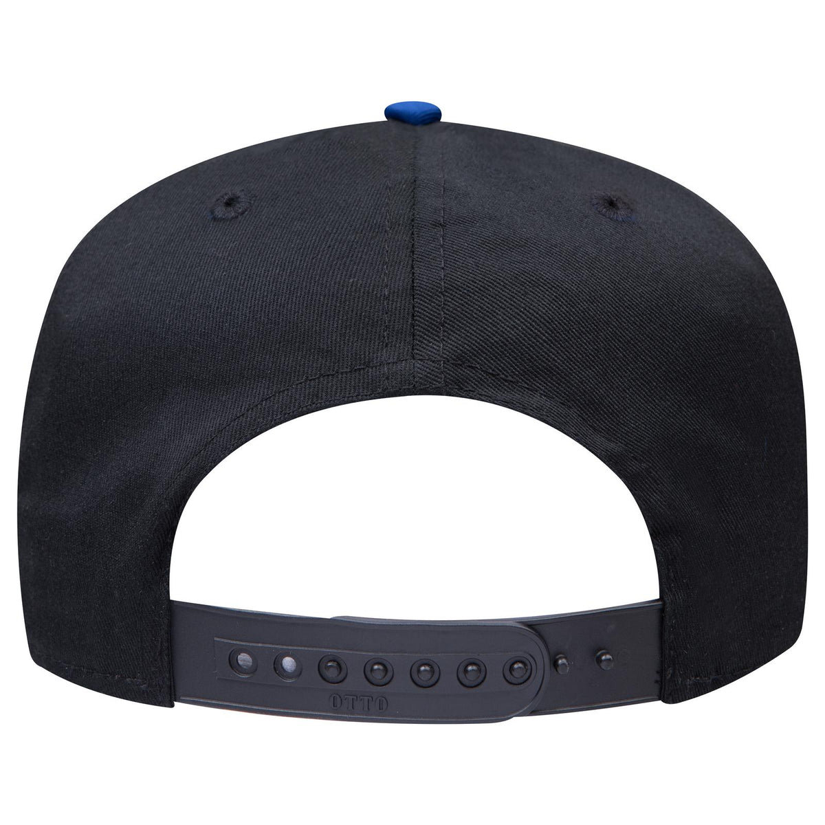Rear View of 0103 - Royal/Black OTTO CAP 5 Panel Mid Profile Baseball Cap