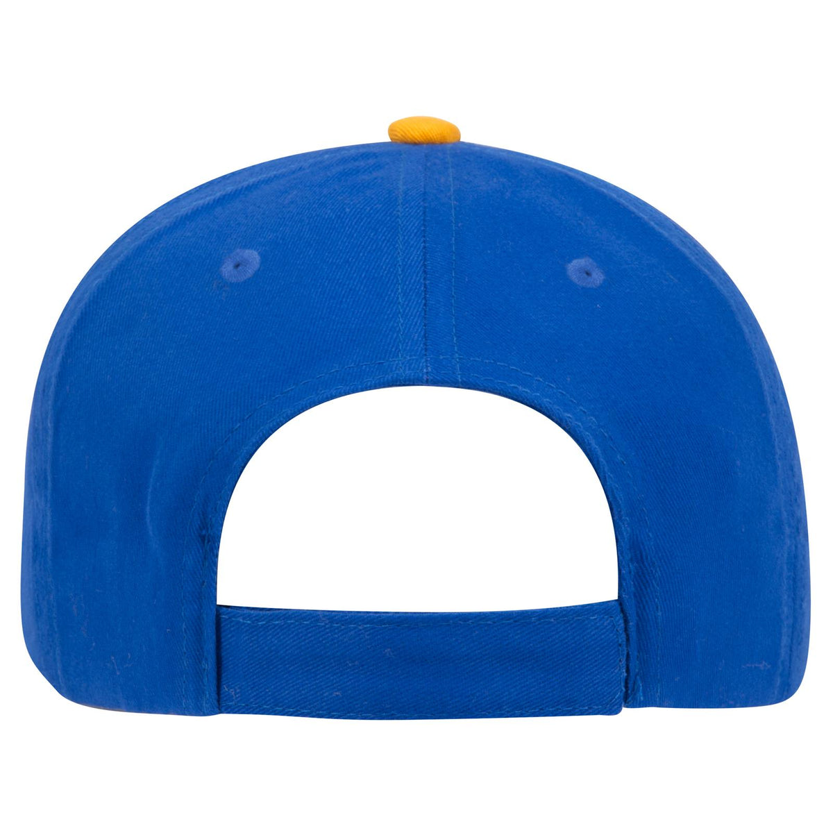 Rear View of 010616 - Ryl/Gld/Wht OTTO CAP 6 Panel Low Profile Baseball Cap