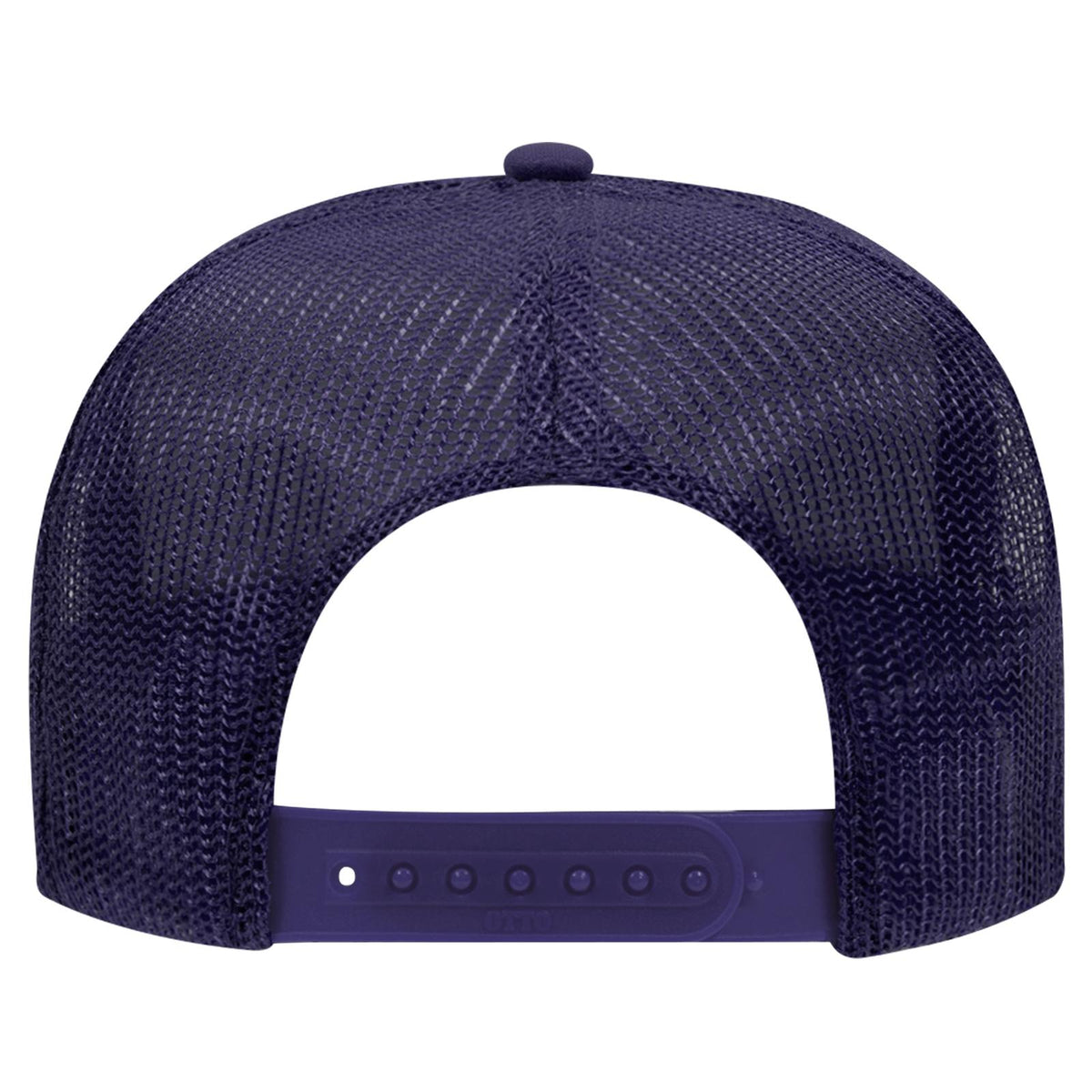 Rear View of 011 - Purple OTTO CAP 5 Panel High Crown Mesh Back Trucker Hat