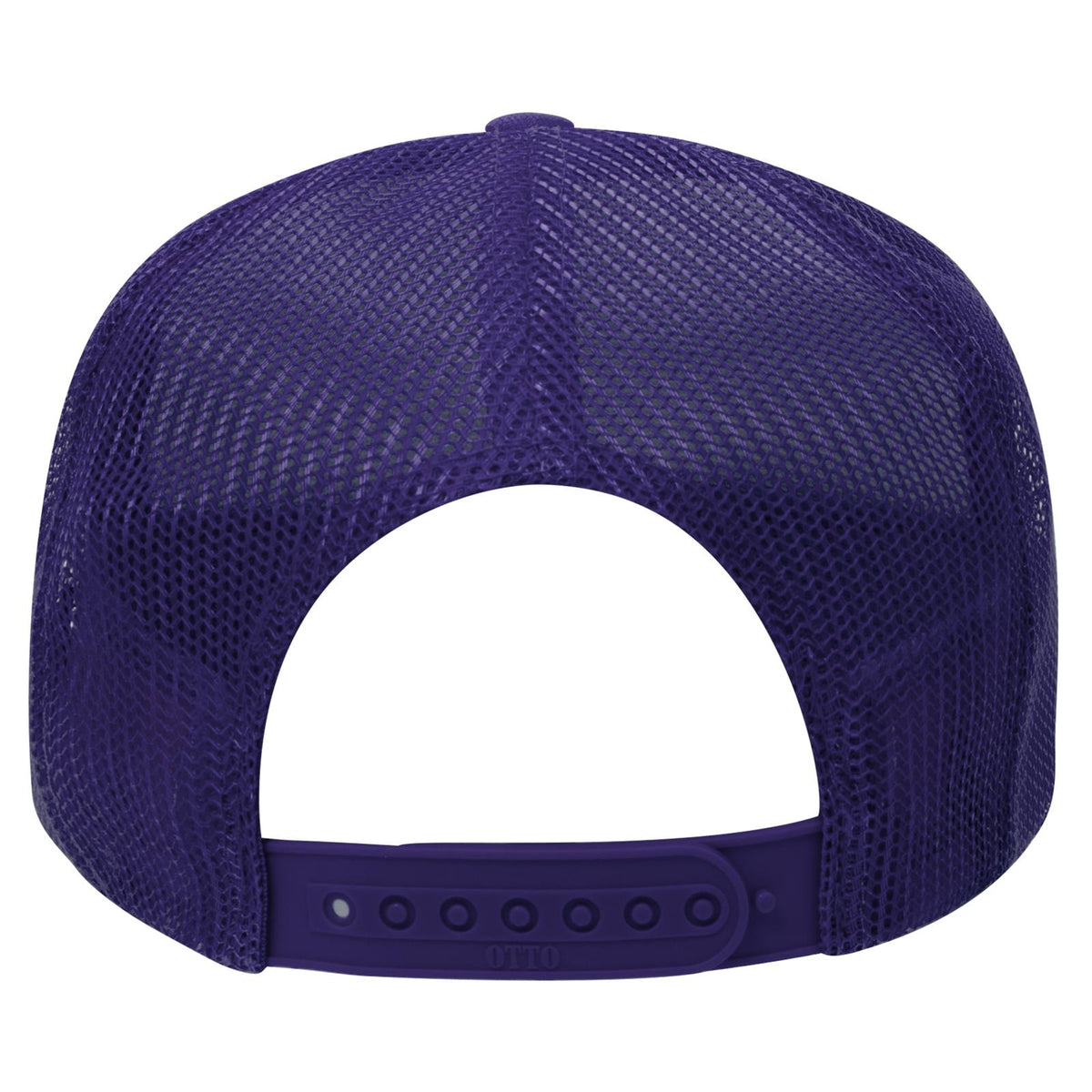 Rear View of 011 - Purple OTTO CAP 5 Panel High Crown Mesh Back Trucker Hat