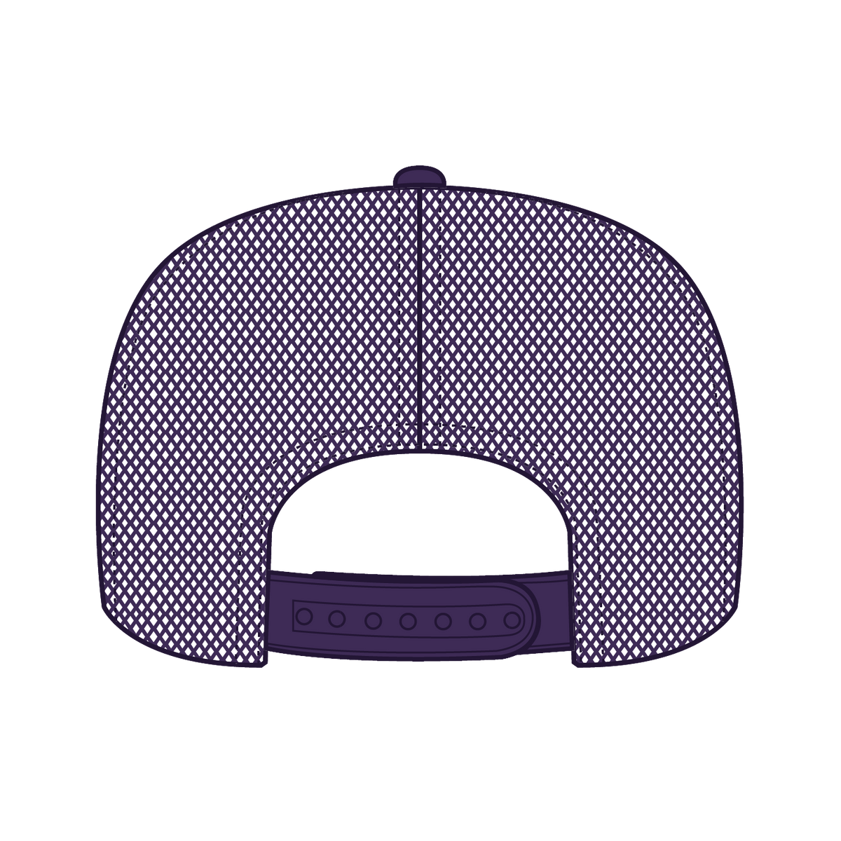 Rear View of 011 - Purple OTTO CAP 5 Panel High Crown Mesh Back Trucker Hat