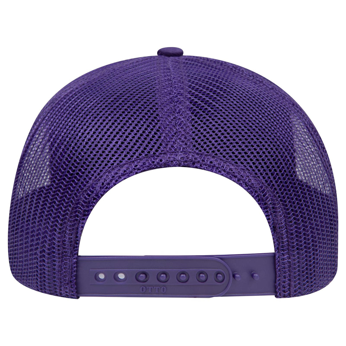Rear View of 011 - Purple OTTO CAP 6 Panel Mid Profile Mesh Back Trucker Hat