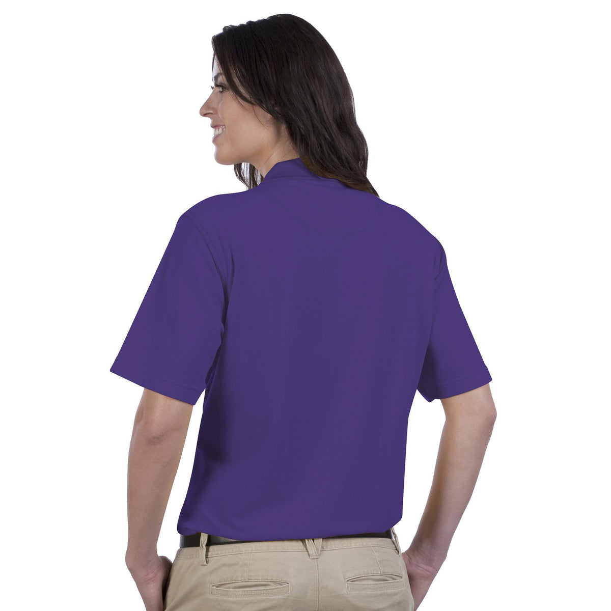 Rear View of 011 - Purple OTTO Ladies' Comfortable Sport Shirt