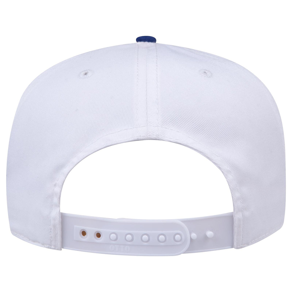 Rear View of 0116 - Ryl/Wht OTTO CAP 5 Panel Mid Profile Baseball Cap