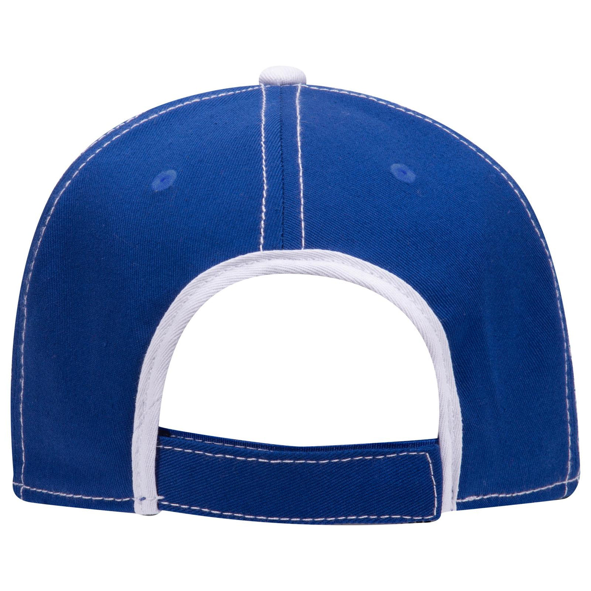 Rear View of 0116 - Ryl/Wht OTTO CAP 6 Panel Low Profile Baseball Cap