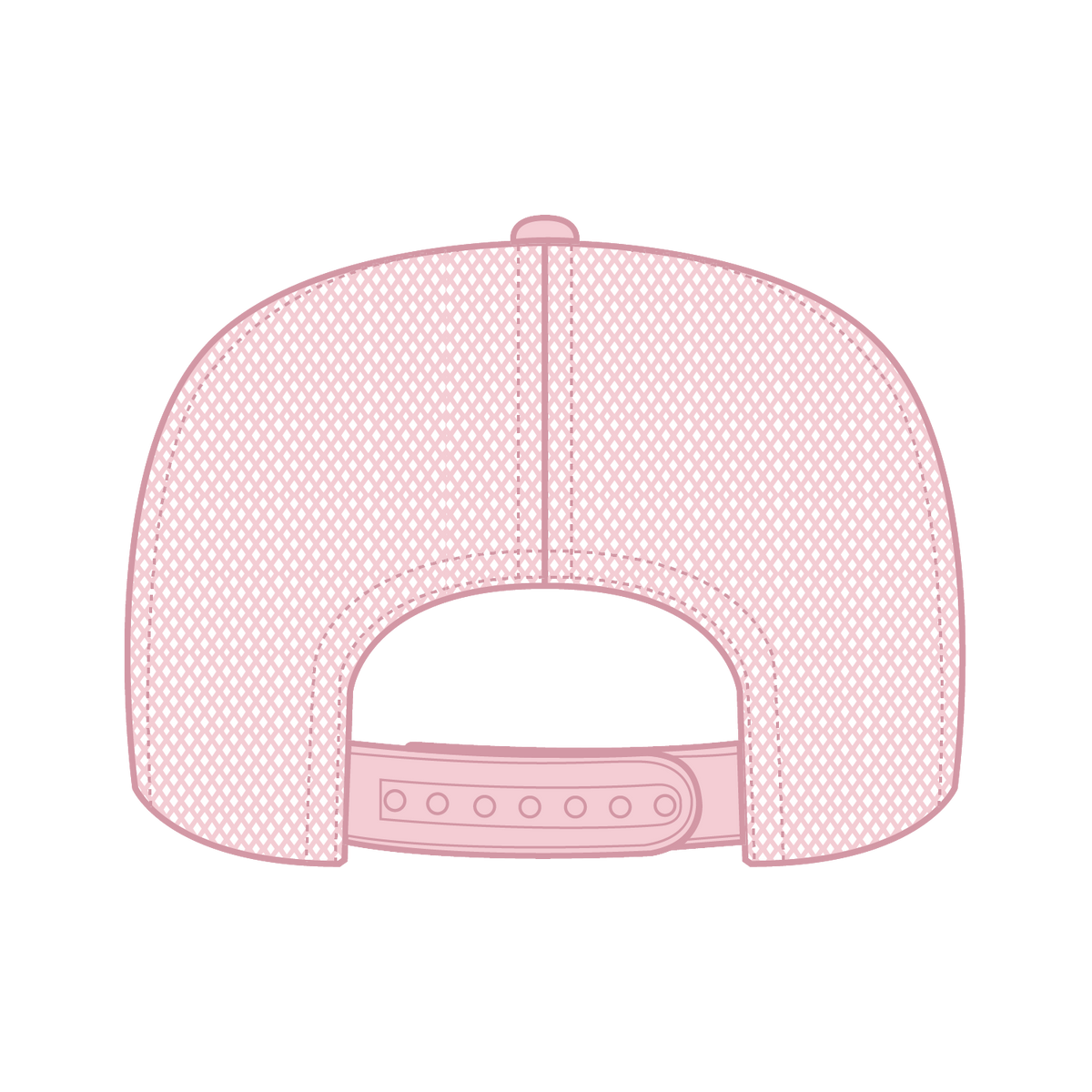 Rear View of 012 - Soft Pink OTTO CAP 5 Panel High Crown Mesh Back Trucker Hat