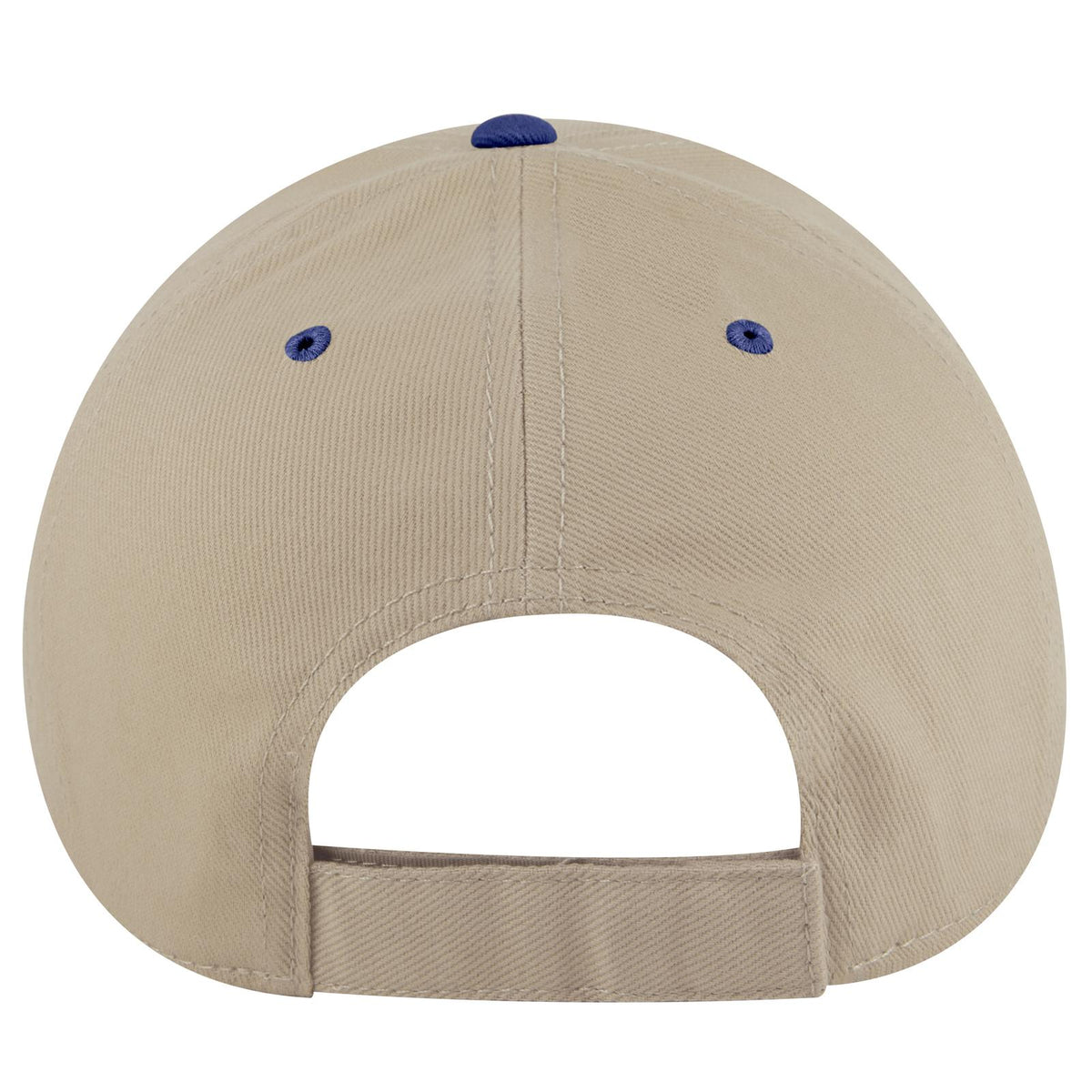 Rear View of 0132 - Ryl/Kha OTTO CAP 6 Panel Low Profile Baseball Cap