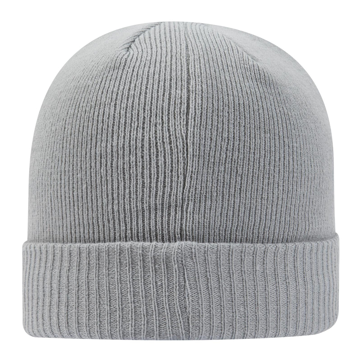 Rear View of 014 - Gray OTTO CAP 12" Classic Knit Beanie w/ Rib Knit Cuff
