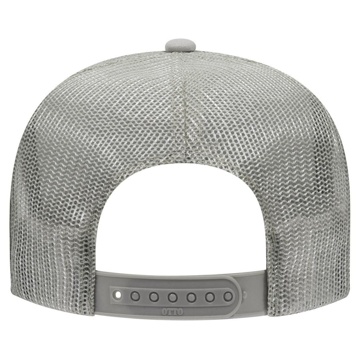 Rear View of 014 - Gray OTTO CAP 5 Panel High Crown Mesh Back Trucker Hat