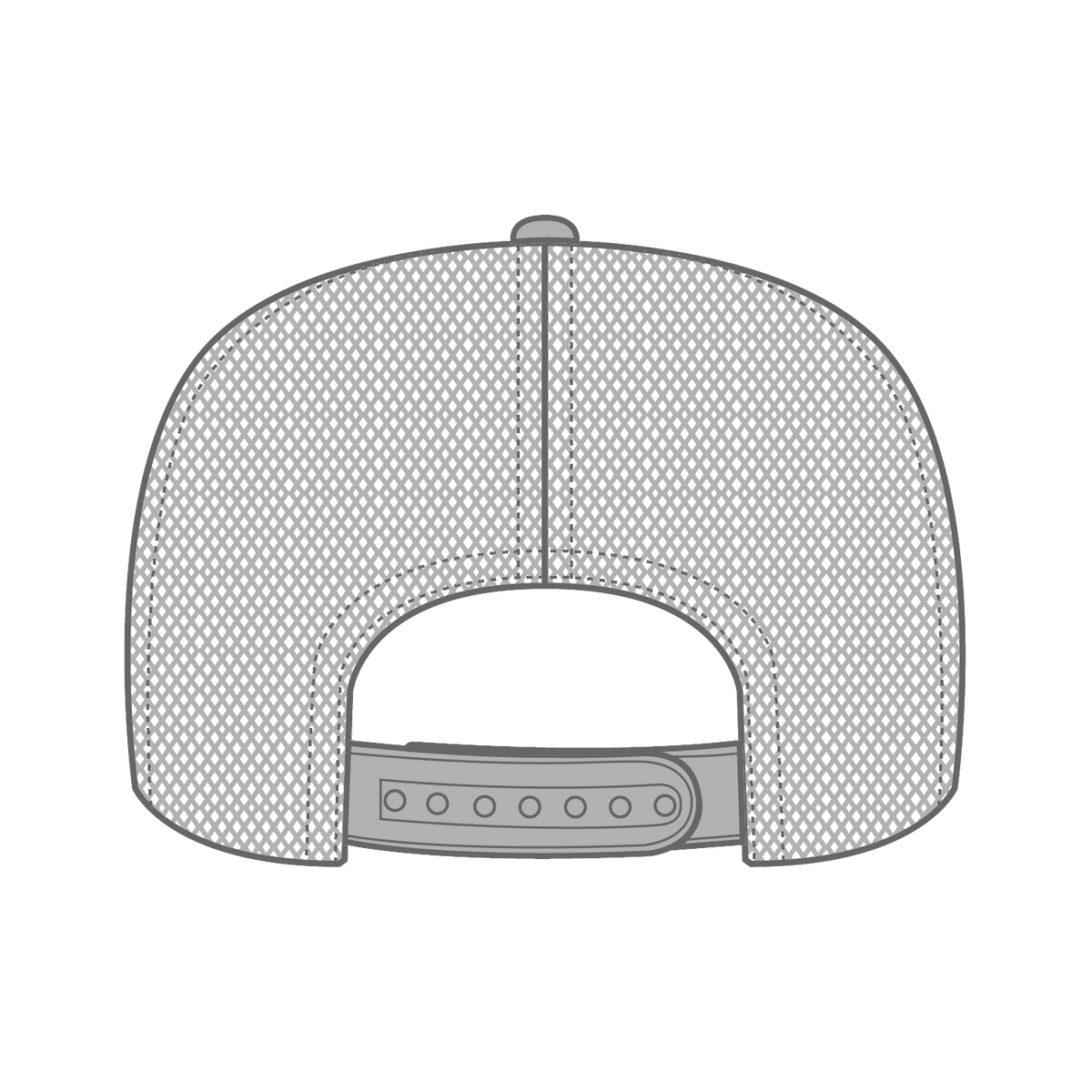 Rear View of 014 - Gray OTTO CAP 5 Panel High Crown Mesh Back Trucker Hat