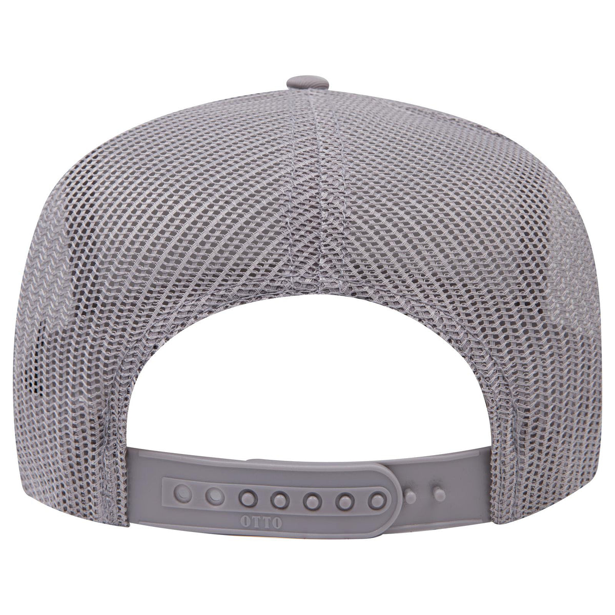 Rear View of 014 - Gray OTTO CAP 5 Panel Mid Profile Mesh Back Trucker Hat