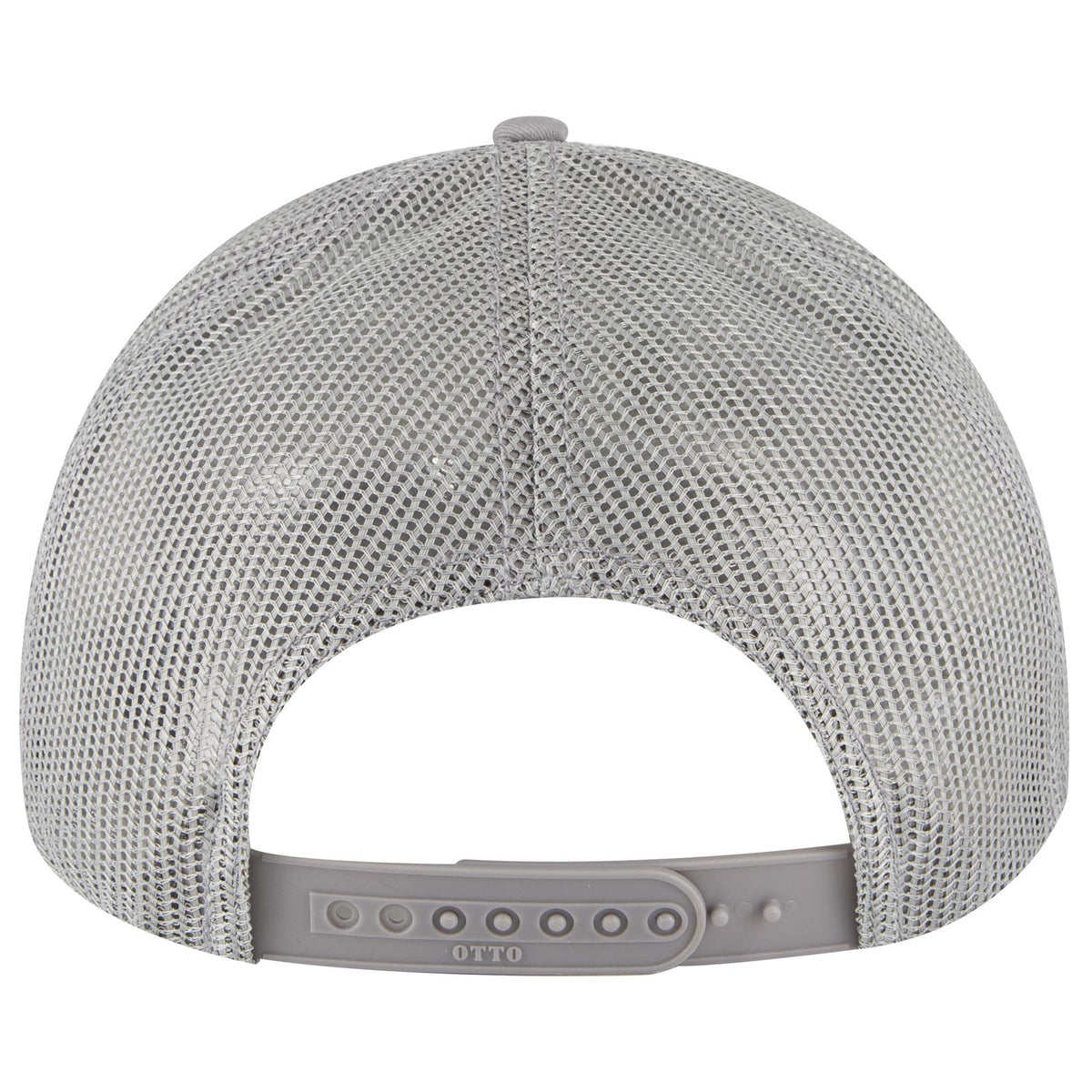 Rear View of 014 - Gray OTTO CAP 6 Panel Low Profile Mesh Back Trucker Hat