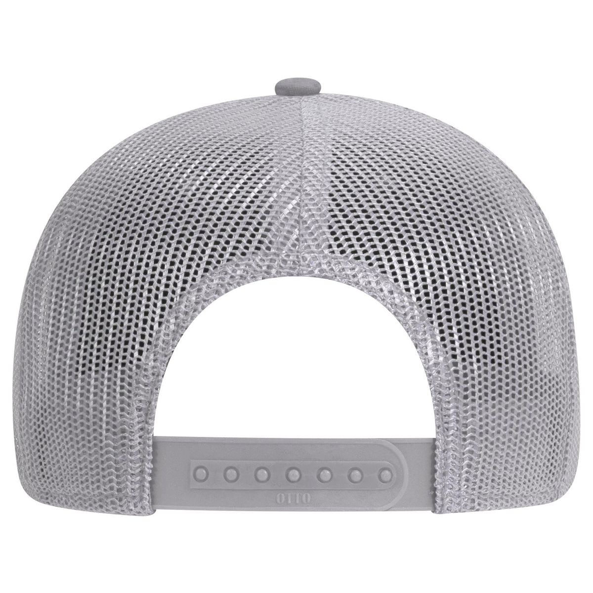 Rear View of 014 - Gray OTTO CAP 6 Panel Low Profile Mesh Back Trucker Hat