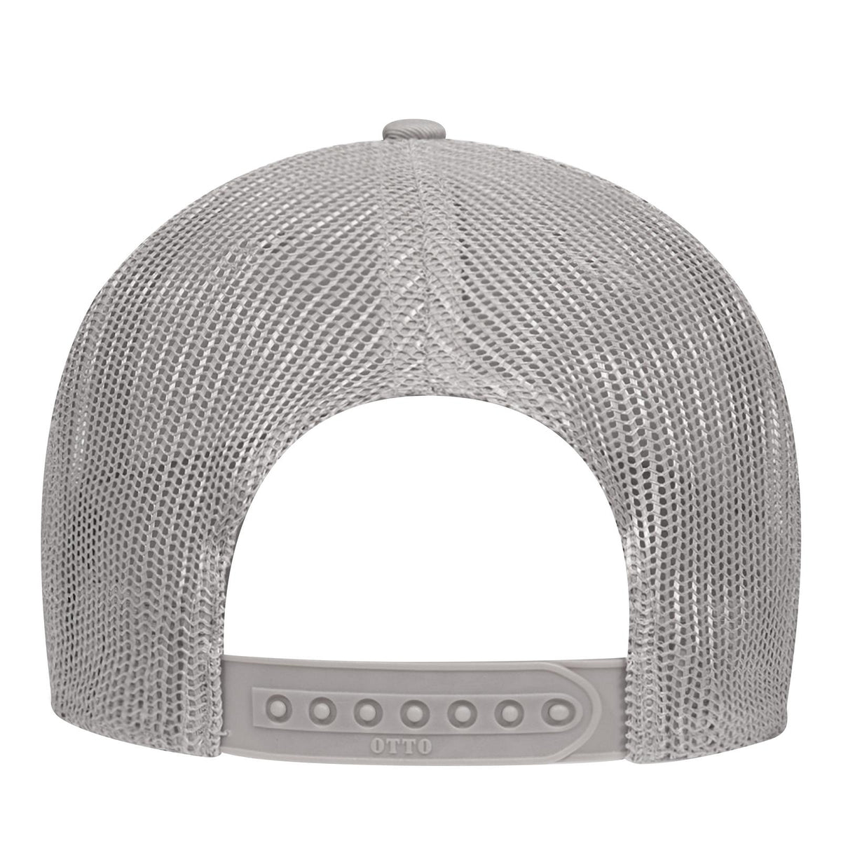 Rear View of 014 - Gray OTTO CAP 6 Panel Low Profile Mesh Back Trucker Hat