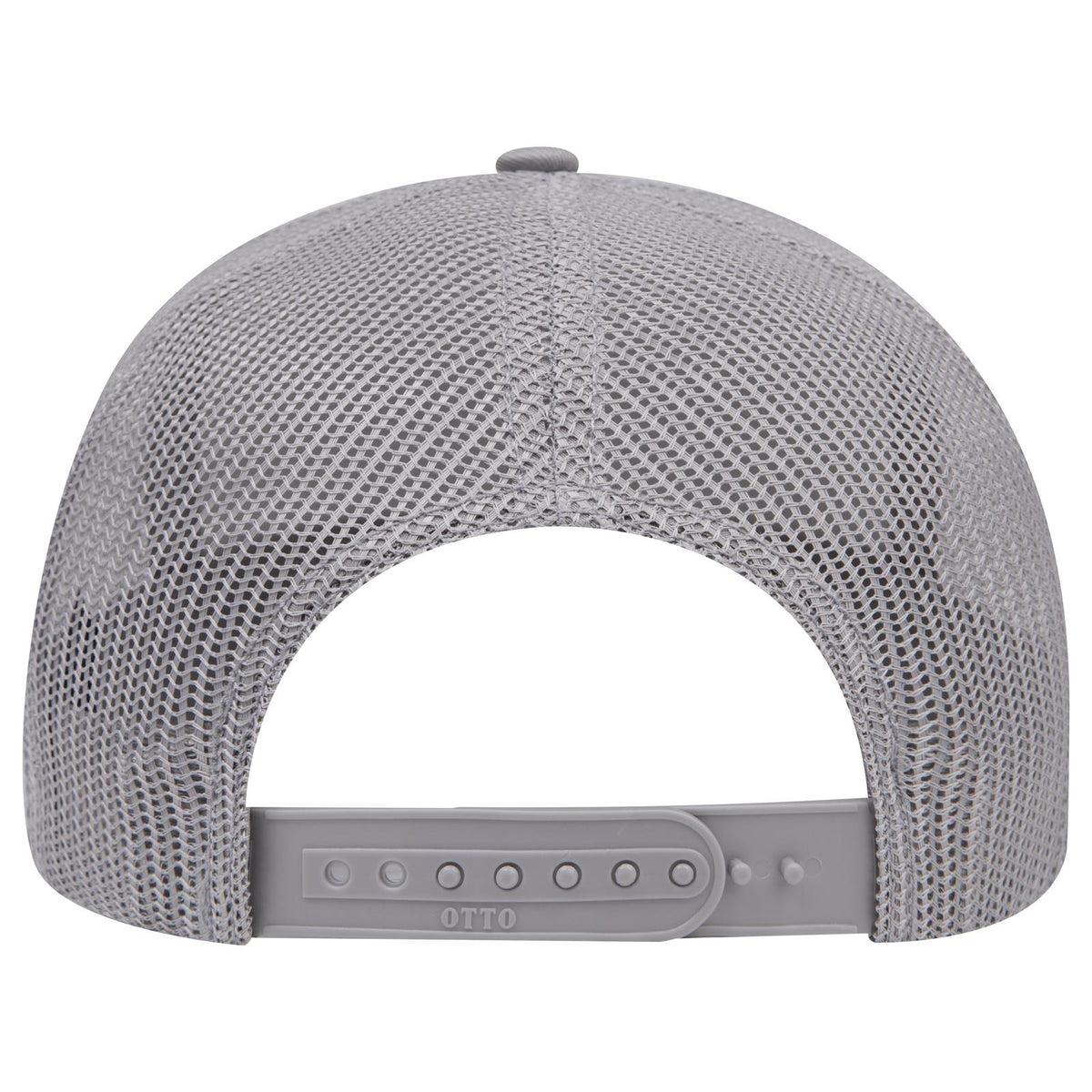 Rear View of 014 - Gray OTTO CAP 6 Panel Mid Profile Mesh Back Trucker Hat