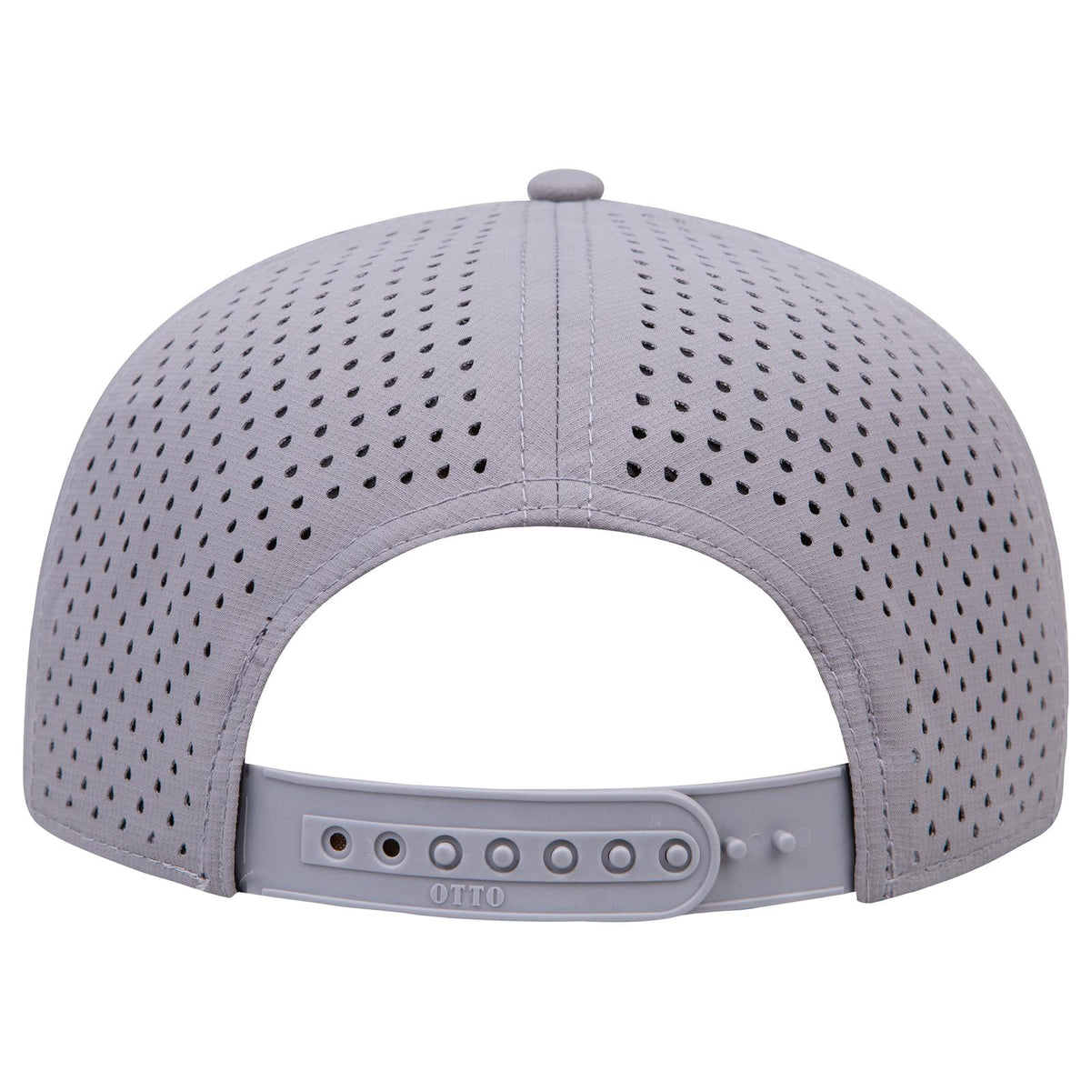 Rear View of 014 - Gray OTTO CAP "OTTO SNAP" 5 Panel Pro Style Snapback Hat