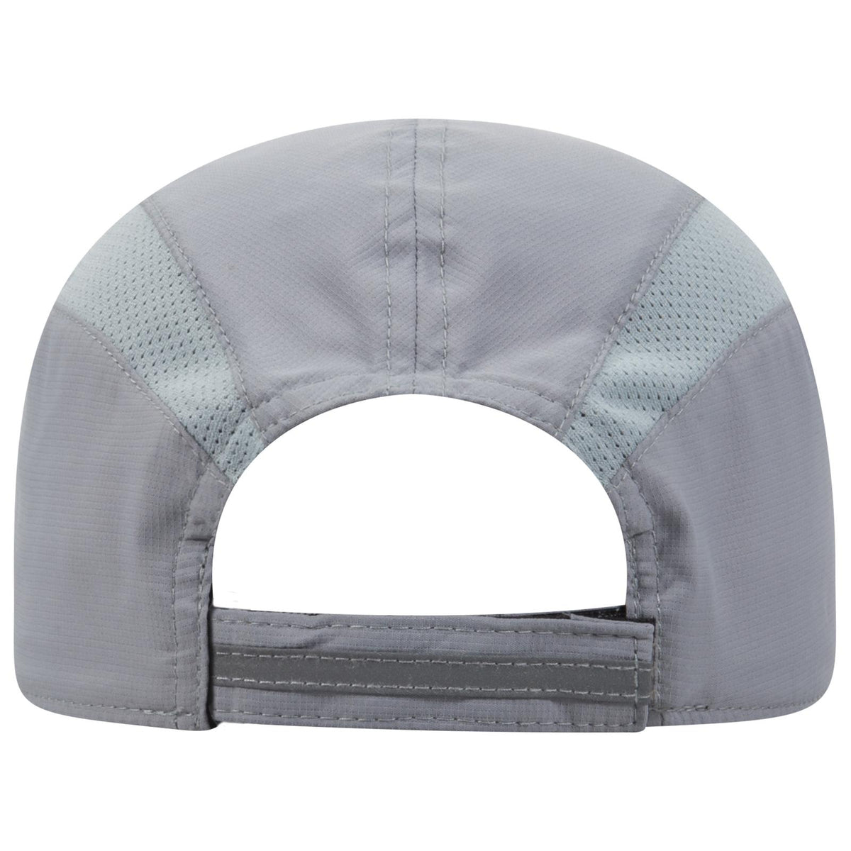 Rear View of 014 - Gray OTTO CAP Reflective 6 Panel Running Cap