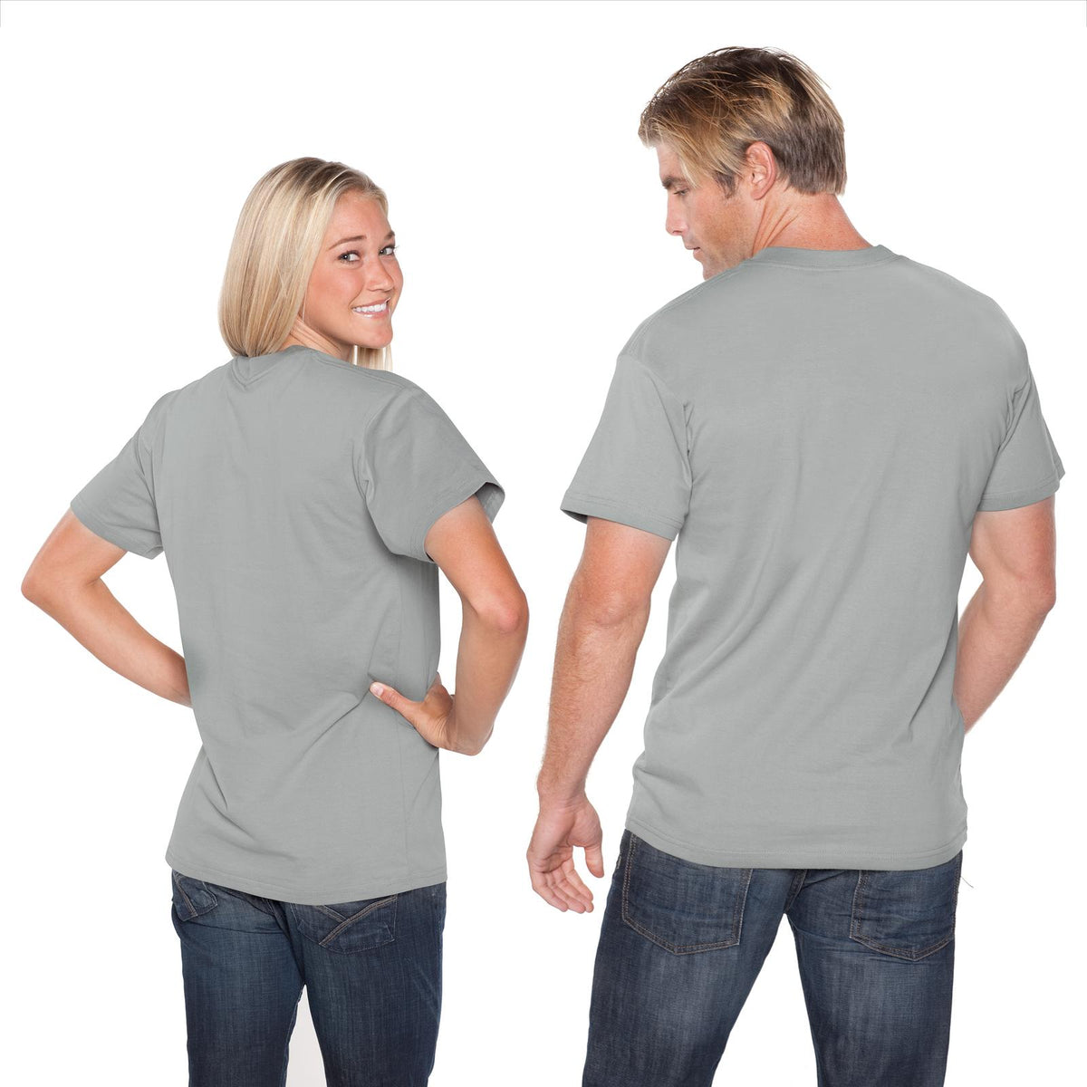 Rear View of 014 - Gray OTTO Unisex Heavyweight Comfy Tee T-Shirt