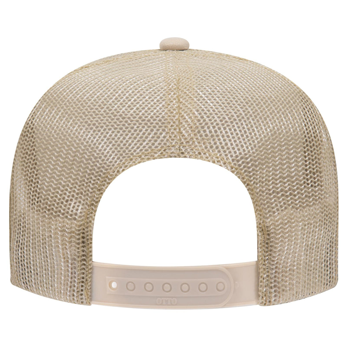 Rear View of 015 - Tan OTTO CAP 5 Panel High Crown Mesh Back Trucker Hat