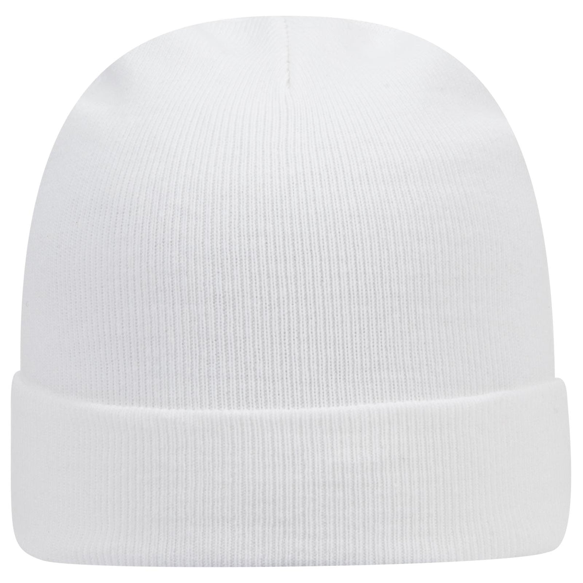 Rear View of 016 - White OTTO CAP 12" Classic Knit Beanie w/ Cuff