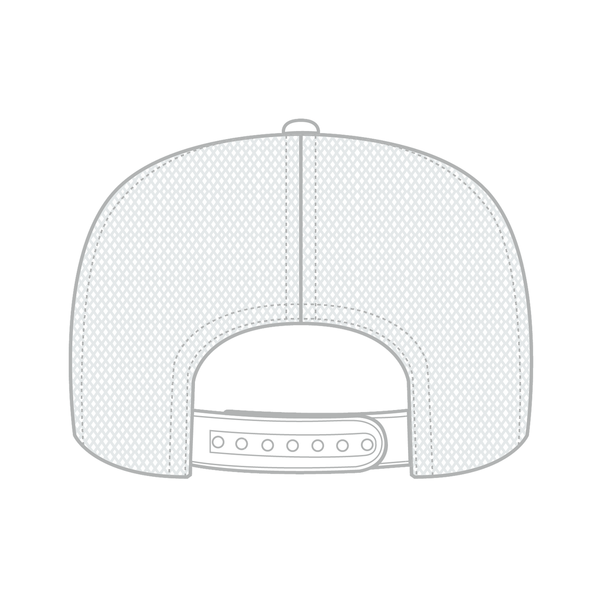 Rear View of 016 - White OTTO CAP 5 Panel High Crown Mesh Back Trucker Hat