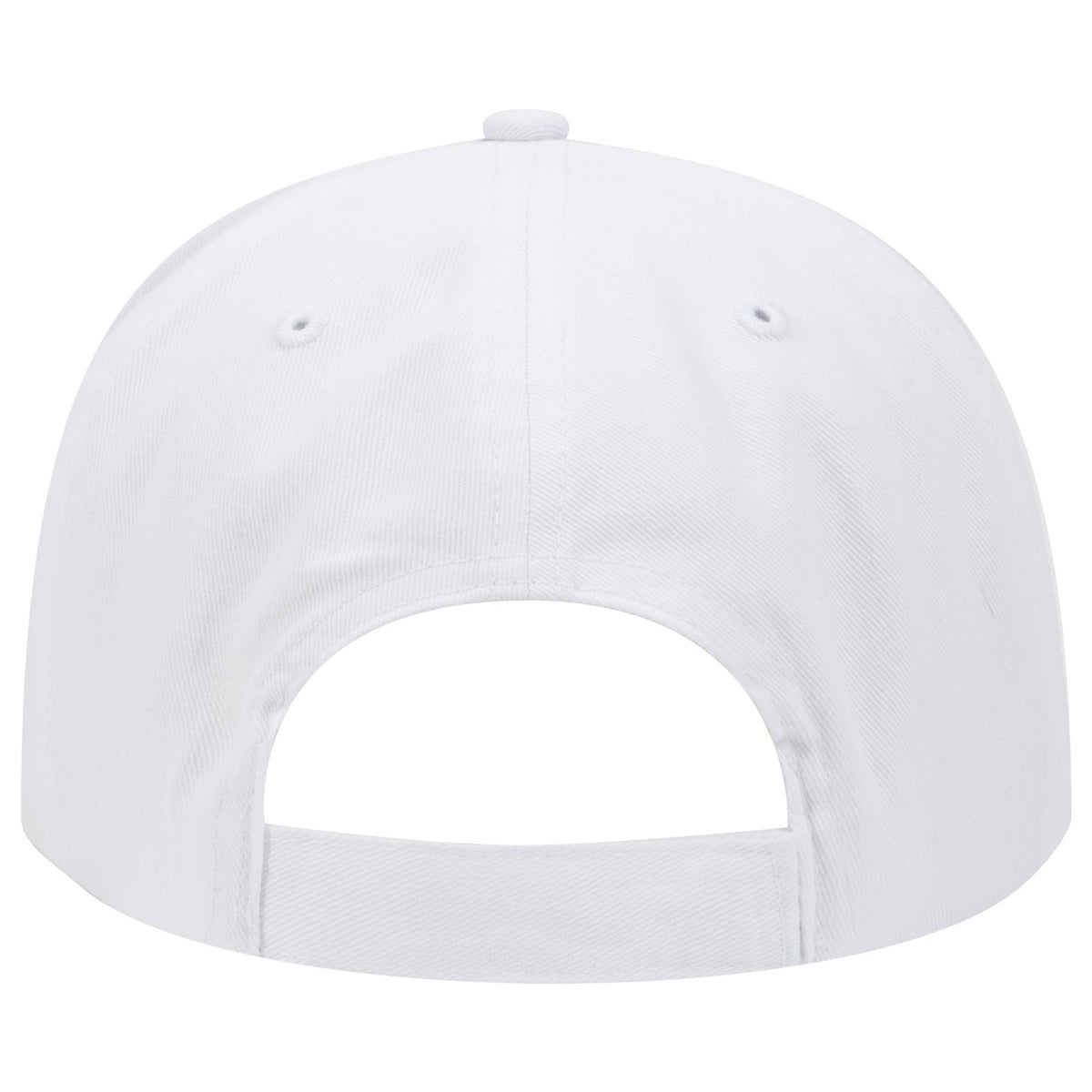 Rear View of 016 - White OTTO CAP 5 Panel Mid Profile Baseball Cap
