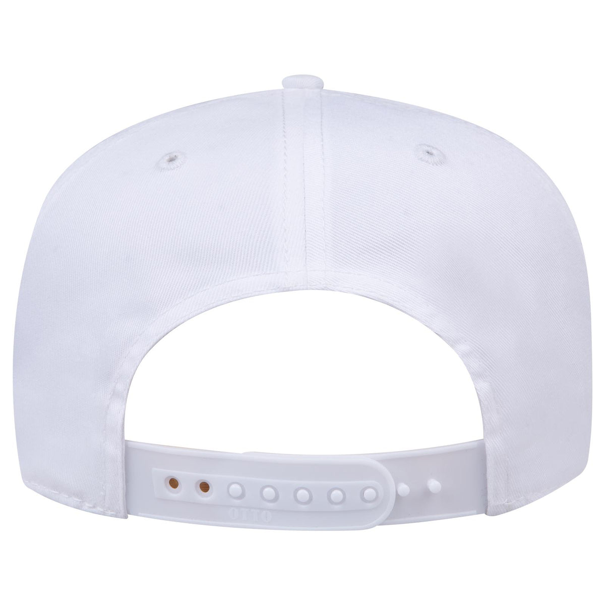 Rear View of 016 - White OTTO CAP 5 Panel Mid Profile Baseball Cap